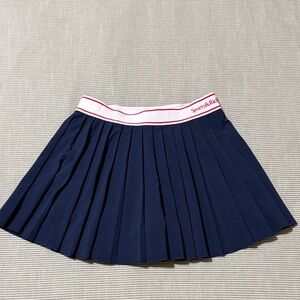 Sporty & Rich Navy Skater Skirt with White Trim